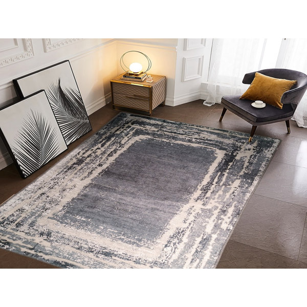 Williston Lorrain Grey/White Rug Wayfair.co.uk